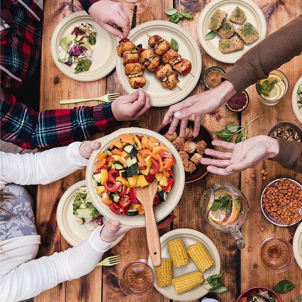 Haago 100 Biologisch Afbreekbare Ronde Borden Set Van Suikerriet, Large (26cm) En Small (18cm) - Milieuvriendelijk En Composteerbaar 4 Haago 100 Biologisch Afbreekbare Ronde Borden Set Van Suikerriet, Large (26cm) En Small (18cm) - Milieuvriendelijk En Composteerbaar - Afbeelding 4
