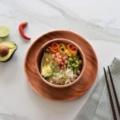 Khaya - Houten Kom Ø15 Cm - Voor Ontbijt, Soep & Matcha Thee - Duurzaam - Vegan -Barbecue Benodigdheden 1200x1200 1056