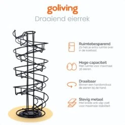 Goliving Eierrek - Eierhouder - Eiermand - Eieren Bewaren - Draaibaar - Ruimtebesparend - RVS - Zwart 12 Goliving Eierrek - Eierhouder - Eiermand - Eieren Bewaren - Draaibaar - Ruimtebesparend - RVS - Zwart -Barbecue Benodigdheden 1200x1200 1102