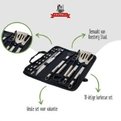 Krumble 18-delige Barbecue Set / Roestvrijstalen BBQ Set Van 18 / Inclusief Handige Opbergtas - RVS -Barbecue Benodigdheden 1200x1200 1314