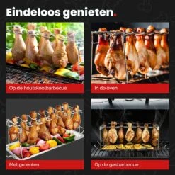 GrillX Kippenvleugelhouder - Kiphouder Voor BBQ & Oven - RVS - BBQ Accesoires -Barbecue Benodigdheden 1200x1200 1323