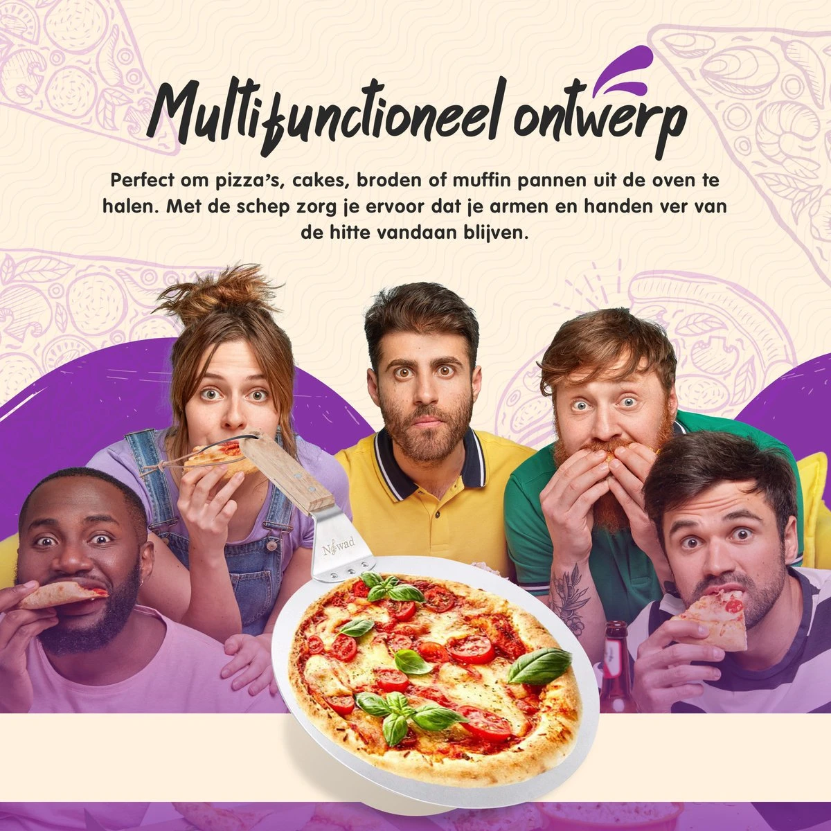 Nowad Pizzaschep RVS Rond Voor BBQ En Oven - 30,5 Cm - Pizzaspatel - Taartschep - Houten Handvat - Ophangbaar - Rond - Vaatwasbestendig - Keukenaccessoires 12 Nowad Pizzaschep RVS Rond Voor BBQ En Oven - 30,5 Cm - Pizzaspatel - Taartschep - Houten Handvat - Ophangbaar - Rond - Vaatwasbestendig - Keukenaccessoires - Afbeelding 12