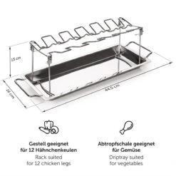 Blumtal BBQ Rek - Robuuste Roestvrijstalen Kippenpoot Rek - Voor 12 Poten - Kippengrillstandaard - Vaatwasmachinebestendig -Barbecue Benodigdheden 1200x1200 1378