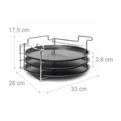 Relaxdays 3 Pizaplaten Met Pizzarek, Pizza Bakplaat Rond 33 Cm, Pizzaplaat 3stuk -Barbecue Benodigdheden 1200x1200 1404