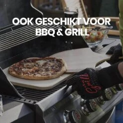 Buxibo 2in1 Pizzasteen - Voor BBQ & Oven - Inclusief Serveer Plank - Pizzabord/Pizzaplank - 30.5 X 38.1 X 1.4 Cm -Barbecue Benodigdheden 1200x1200 1409