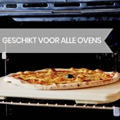 Buxibo 2in1 Pizzasteen - Voor BBQ & Oven - Inclusief Serveer Plank - Pizzabord/Pizzaplank - 30.5 X 38.1 X 1.4 Cm -Barbecue Benodigdheden 1200x1200 1410