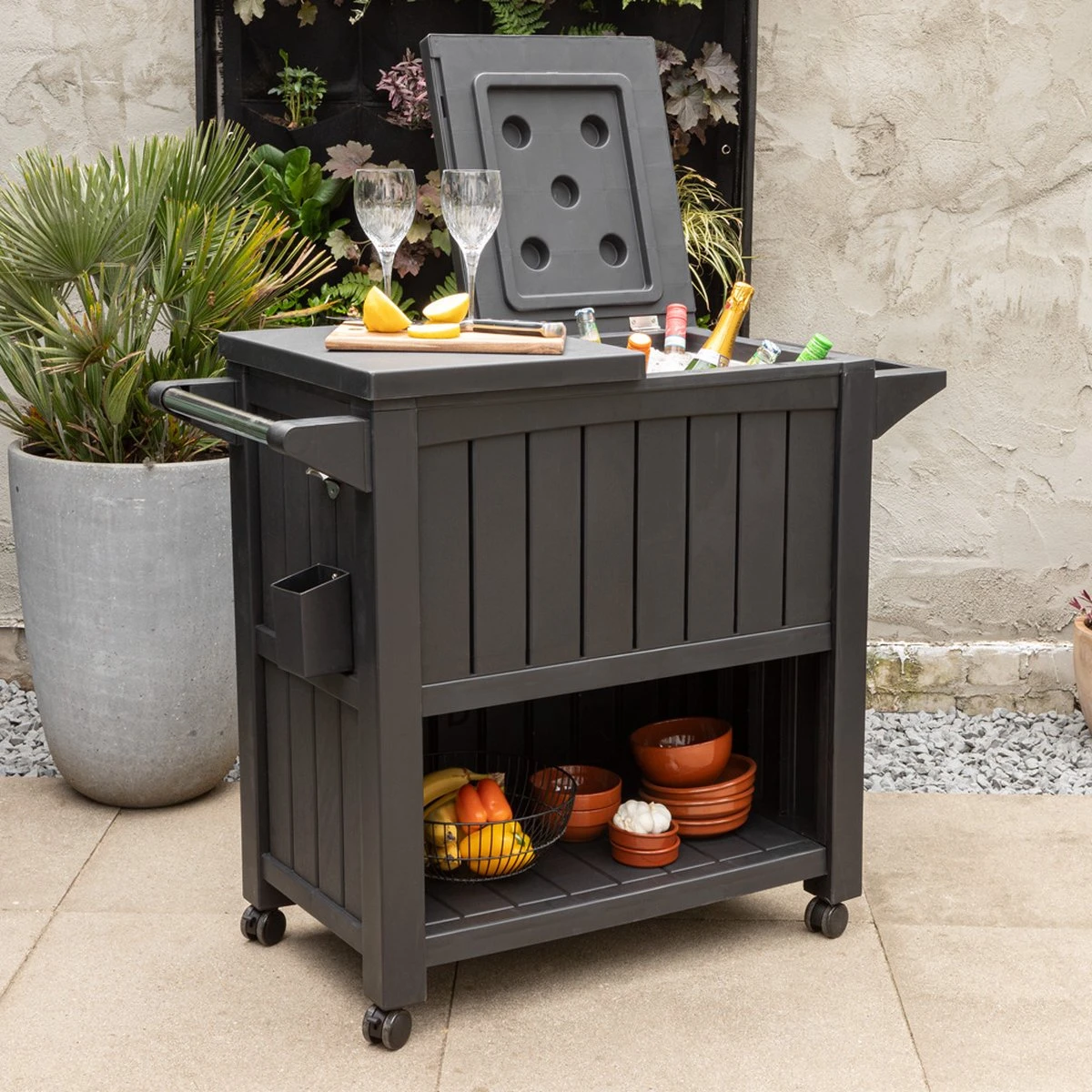 BluMill BBQ Tafel - Inclusief Koelvak 80 Liter - Op Wieltjes - Met Flessenopener - 102 X 46 X 86,5 Cm 9 BluMill BBQ Tafel - Inclusief Koelvak 80 Liter - Op Wieltjes - Met Flessenopener - 102 X 46 X 86,5 Cm - Afbeelding 9