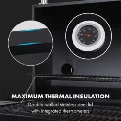 Klarstein Kingsville Double Barbecue - Houtskool- En Gasbarbecue - Smoker BBQ - Inclusief Deksels En Thermometer - Met 2 Roosters - Zwart -Barbecue Benodigdheden 1200x1200 1674