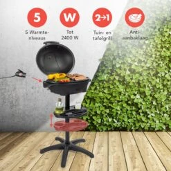 KitchenBrothers Elektrische BBQ - Met Grillplaat - Anti-aanbaklaag - Incl. Plank/Houders - Grilloppervlak 46,5x33,8cm - Tot 300°C - 2400W - Zwart 12 KitchenBrothers Elektrische BBQ - Met Grillplaat - Anti-aanbaklaag - Incl. Plank/Houders - Grilloppervlak 46,5x33,8cm - Tot 300°C - 2400W - Zwart -Barbecue Benodigdheden 1200x1200 1689