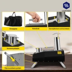 Vevor® Pizza Oven - Professionele Pizza Oven - Buitenkeuken - Pizza Gourmet - Barbecue - RVS - Tot 600°C - Met Draagtas -Barbecue Benodigdheden 1200x1200 1898
