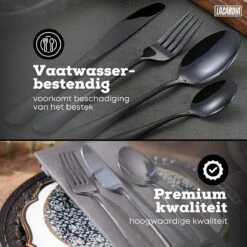 LaCardia Bestekset Glans Zwart – 24-delig Bestek – 6 Persoons – Bestek Zwart Voor 6 Personen -Barbecue Benodigdheden 1200x1200 1989