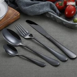 LaCardia Bestekset Glans Zwart – 24-delig Bestek – 6 Persoons – Bestek Zwart Voor 6 Personen -Barbecue Benodigdheden 1200x1200 1990