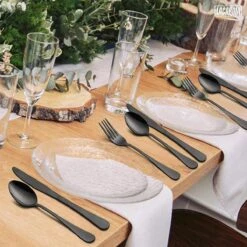 LaCardia Bestekset Glans Zwart – 24-delig Bestek – 6 Persoons – Bestek Zwart Voor 6 Personen -Barbecue Benodigdheden 1200x1200 1991