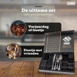 LaCardia Bestekset Glans Zwart – 24-delig Bestek – 6 Persoons – Bestek Zwart Voor 6 Personen -Barbecue Benodigdheden 1200x1200 1992