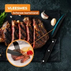Strex Bestekset 6 Persoons - Zwart - 36-delig - Roestvrij Staal - Lepels, Messen, Vorken En Steakmessen - Hoogwaardige Kwaliteit -Barbecue Benodigdheden 1200x1200 1999
