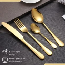 SensaHome - 20-Delige Bestek Set - Inclusief Mes/Vork/Lepel - 4 Personen - Goud -Barbecue Benodigdheden 1200x1200 2016