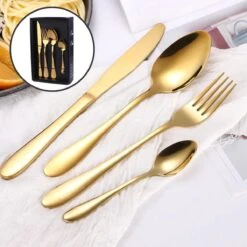 SensaHome - 20-Delige Bestek Set - Inclusief Mes/Vork/Lepel - 4 Personen - Goud -Barbecue Benodigdheden 1200x1200 2018