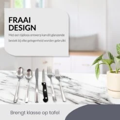 Master Knives 6 Persoons Bestekset (36-delig) - Lepels, Messen, Vorken & Steakmessen - Vaatwasserbestendig - Zilver / RVS -Barbecue Benodigdheden 1200x1200 2069