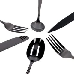 Deleca 6 Persoons Bestekset (36-delig) - Lepels, Messen, Vorken & Steakmessen - Vaatwasserbestendig - Zwart / RVS -Barbecue Benodigdheden 1200x1200 2082