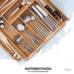 Gadgy Uitschuifbare Bestekbak - Uitschuifbare Bestekcassette Hout - Besteklade - Ladeverdeler - 6/8 Vakken - Bamboe -Barbecue Benodigdheden 1200x1200 2161