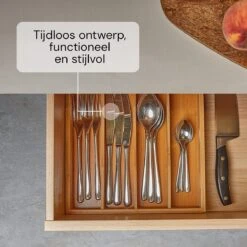 SCHOBERG Houten Bestekbak 34 Cm X 25 Cm X 5 Cm | Bamboe Enkele Keuken Bestekbak | Universele Bestekbak -Barbecue Benodigdheden 1200x1200 2165