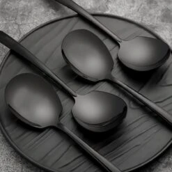 House Of Husk® Opscheplepel Set - Zwart - Serveerlepel - Groetelepel - Aardappellepel - 21cm - RVS - 4 Stuks -Barbecue Benodigdheden 1200x1200 2180