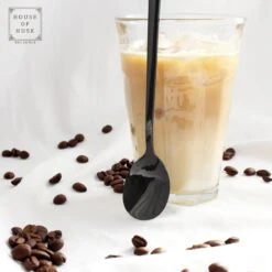 House Of Husk Latte Macchiato Lepels Set - Lange Theelepels - Koffielepels - Longdrinklepels - Sorbetlepels - Barlepel - RVS - 6 Stuks - 20CM - Zwart -Barbecue Benodigdheden 1200x1200 2187
