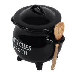 Something Different Soepkom Witches Broth Cauldron With Broom Spoon Zwart -Barbecue Benodigdheden 1200x1200 339