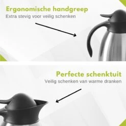 Hendi Thermoskan 1,5 Liter - Isoleerkan Met Drukknop - Zwart - Ø14,5x(H)23cm -Barbecue Benodigdheden 1200x1200 58