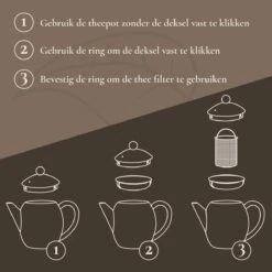 T&C Theepot Met Filter En Dubbelwandig - 1,2L - Matte Grijs -Barbecue Benodigdheden 1200x1200 802