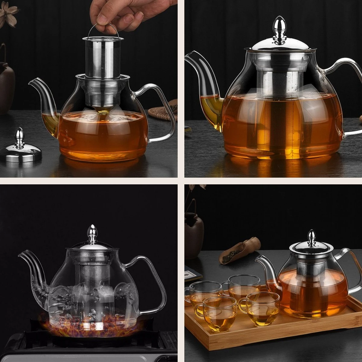 SensaHome - Infuser Theekan/Theepot - Transparant - Glas 7 SensaHome - Infuser Theekan/Theepot - Transparant - Glas - Afbeelding 7