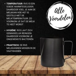 Merkloos Pazzo Goods - Melkkan - Melkkannetje Opschuim - Zwart - 350 Ml - Premium Kwaliteit - RVS - -Barbecue Benodigdheden 1200x1200 949