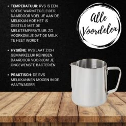 Merkloos Pazzo Goods - Melkkan - Melkkannetje Opschuim - Zilver - 350 Ml - Premium Kwaliteit - RVS - -Barbecue Benodigdheden 1200x1200 962