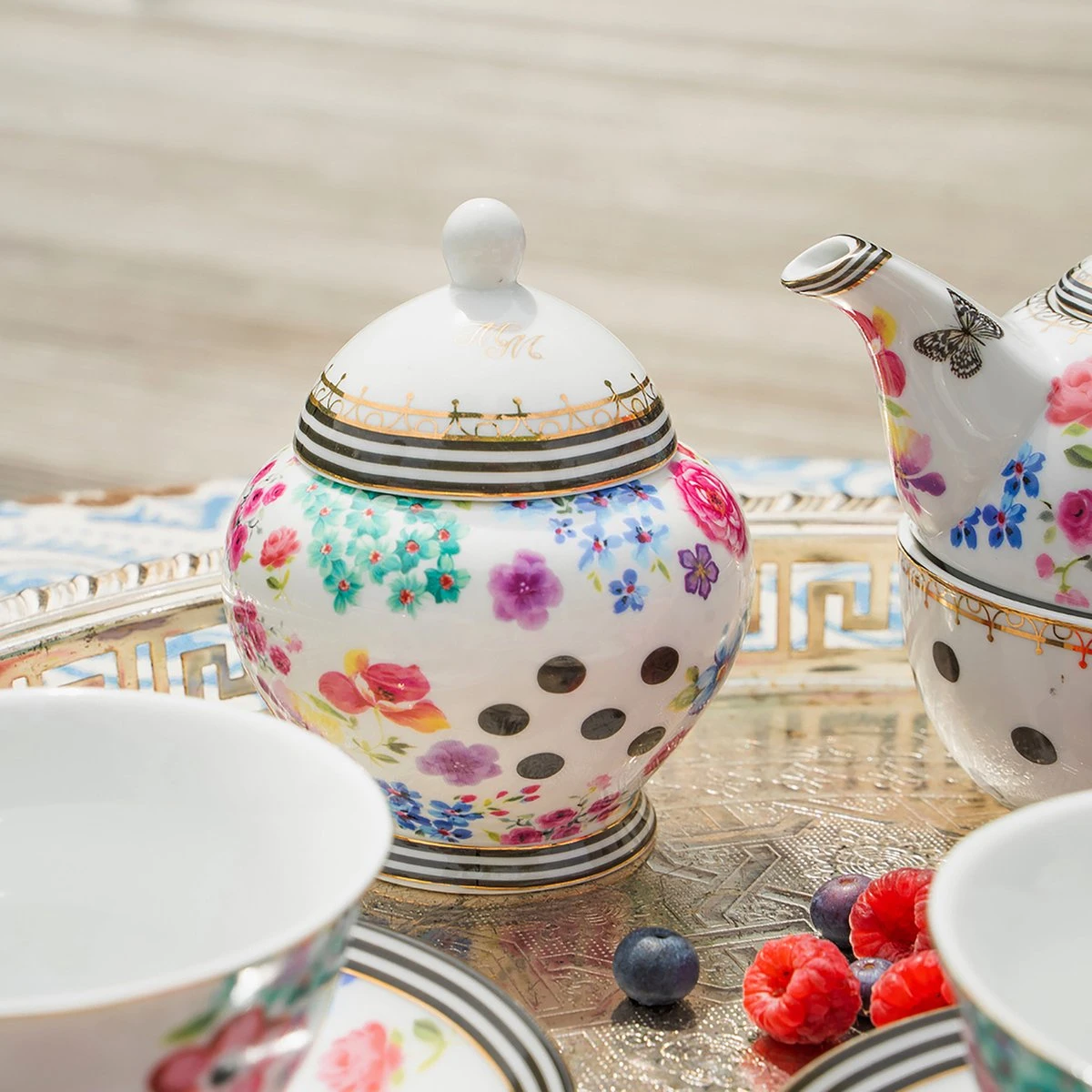 Melli Mello - Suikerpot Nora - Suikerkommetje - Bloemen - Stippen - Suiker 2 Melli Mello - Suikerpot Nora - Suikerkommetje - Bloemen - Stippen - Suiker - Afbeelding 2