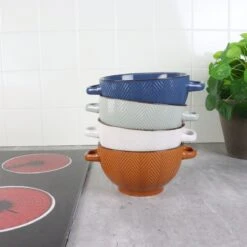 OTIX Soepkommen - Met Oor - Set Van 4 - Verschillende Kleuren - Aardewerk - 680 Ml -Barbecue Benodigdheden 1200x1200 995