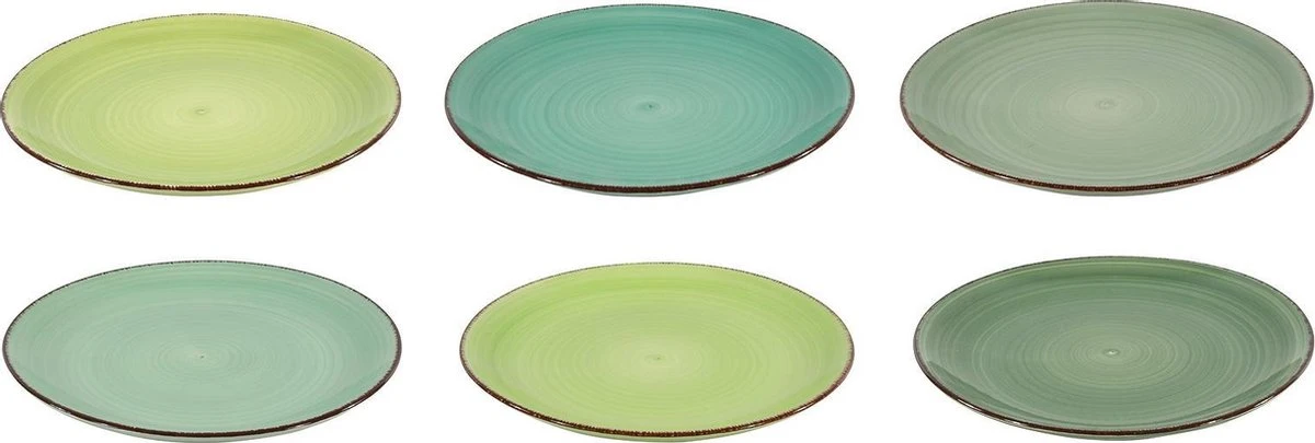 Studio Tavola Dinerborden Summer Green ø 26.5 Cm - 6 Stuks 1 Studio Tavola Dinerborden Summer Green ø 26.5 Cm - 6 Stuks