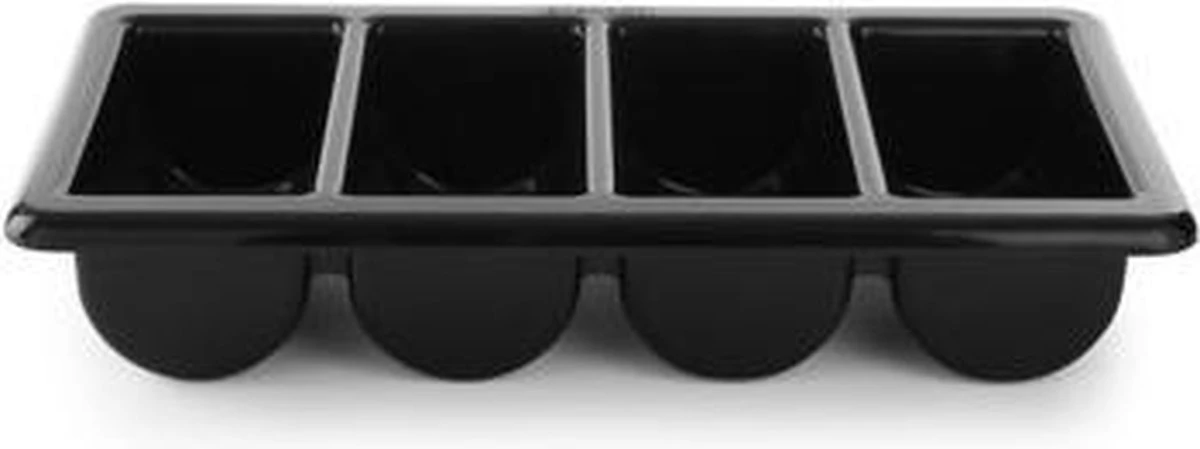 Hendi Bestekbak Horeca - 4 Vakken - Zwart - GN 1/1 - 530x325x(H)10cm - Bestekbak Kunststof 2 Hendi Bestekbak Horeca - 4 Vakken - Zwart - GN 1/1 - 530x325x(H)10cm - Bestekbak Kunststof - Afbeelding 2