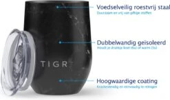 TIGR The Combo - Voordeelset Minimalist Thermosfles En Cup Warmhoudbeker - 500ml - Zwart Marmer -Barbecue Benodigdheden 1200x710
