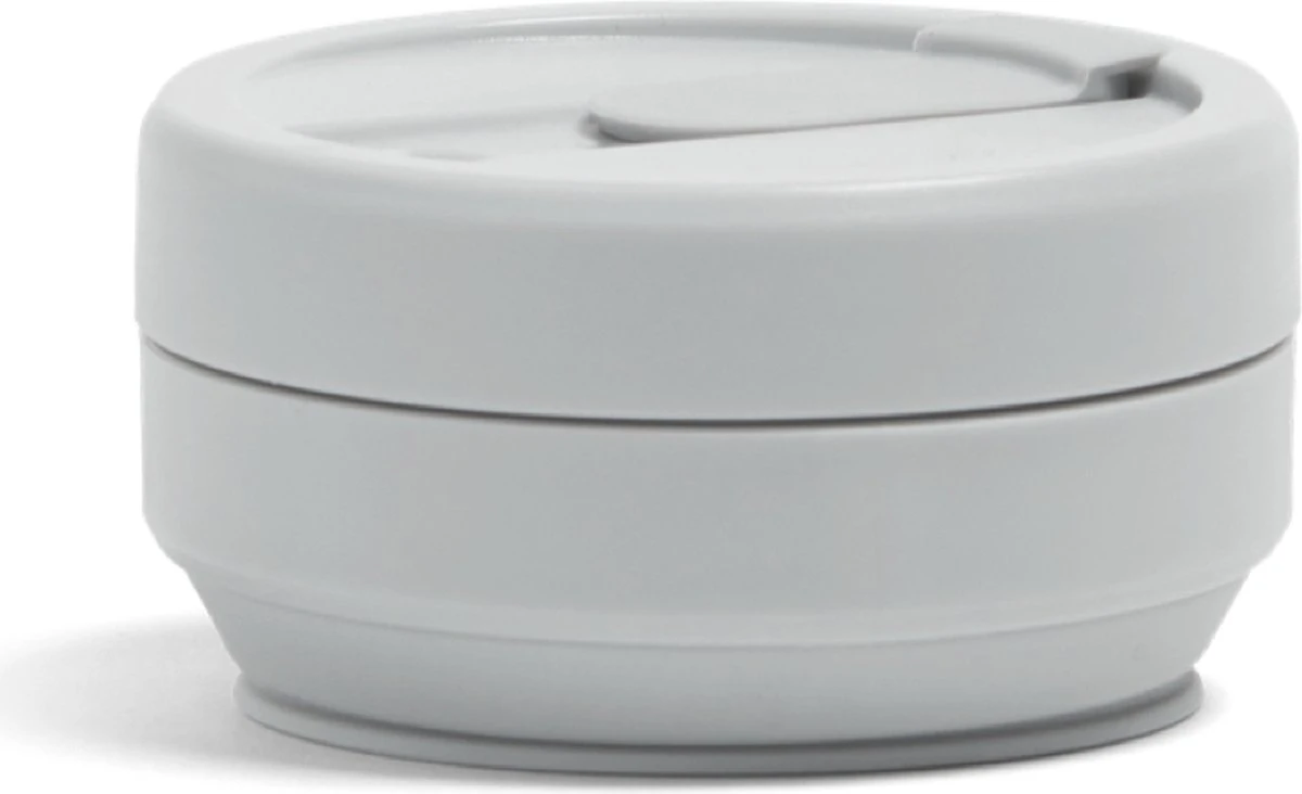 STOJO - Opvouwbare Beker - To Go - Grijs - 237ml - Herbruikbaar 2 STOJO - Opvouwbare Beker - To Go - Grijs - 237ml - Herbruikbaar - Afbeelding 2