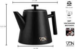 VDN RVS Theepot Dubbelwandig Met Filter - Zwarte Theekan 1 Liter - 902 -Barbecue Benodigdheden 1200x785 1