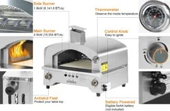 Bighorn Outdoor Edelstaal Gas Pizza Oven - Draagbare Gas Barbecue - Edelstaal -Model SRGG20001 -Barbecue Benodigdheden 1200x787 3