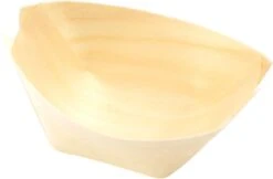 Houten Bakjes En Schaaltjes, Form Bootje 80 X 45 Mm Doos 100 Stuks Bamboe Wegwerp Duurzaam