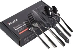 Deleca 6 Persoons Bestekset (36-delig) - Lepels, Messen, Vorken & Steakmessen - Vaatwasserbestendig - Zwart / RVS -Barbecue Benodigdheden 1200x796 7