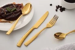 Bestekset - Bestek Goud Gehamerd -24 Delig-Zwitsers Kwaliteit-Complete Set-100% Roestvrijstaal-Gehamerd Gold 24k-Goud 24K 14 Bestekset - Bestek Goud Gehamerd -24 Delig-Zwitsers Kwaliteit-Complete Set-100% Roestvrijstaal-Gehamerd Gold 24k-Goud 24K -Barbecue Benodigdheden 1200x799 105