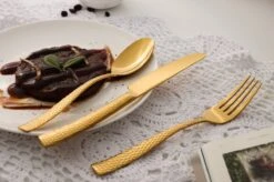 Bestekset - Bestek Goud Gehamerd -24 Delig-Zwitsers Kwaliteit-Complete Set-100% Roestvrijstaal-Gehamerd Gold 24k-Goud 24K 18 Bestekset - Bestek Goud Gehamerd -24 Delig-Zwitsers Kwaliteit-Complete Set-100% Roestvrijstaal-Gehamerd Gold 24k-Goud 24K -Barbecue Benodigdheden 1200x799 107