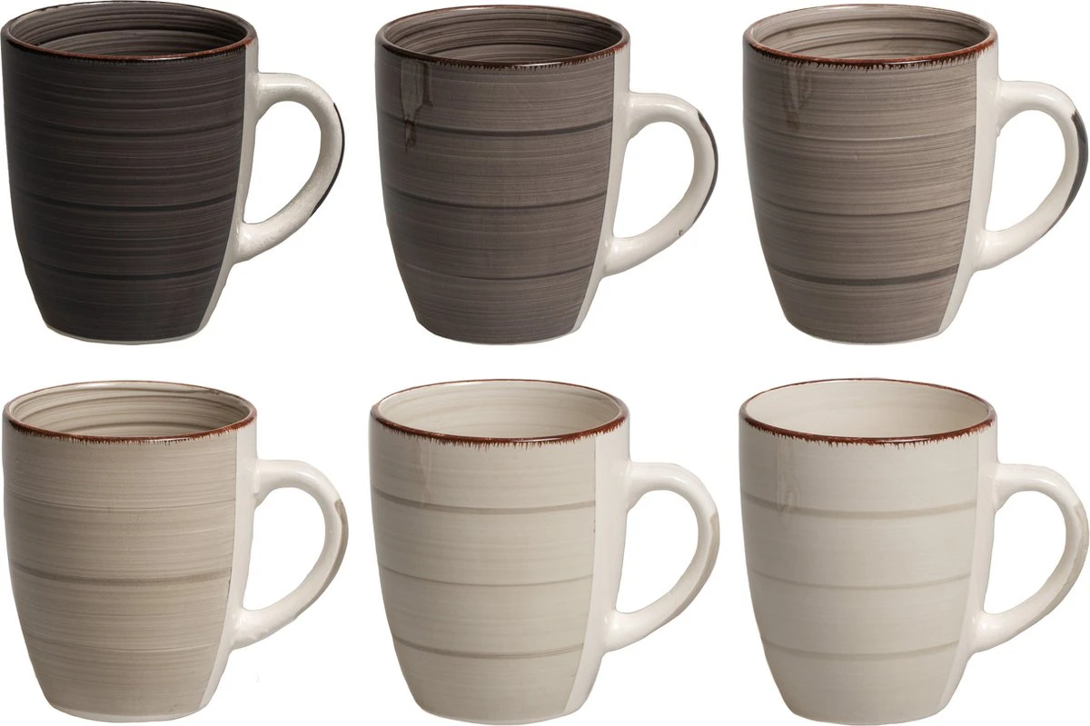 Studio Tavola Mokken Vintage Loft 350 Ml - 6 Stuks 1 Studio Tavola Mokken Vintage Loft 350 Ml - 6 Stuks