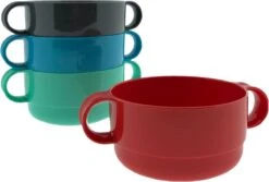 Stapelbare Kunststof Soepkop - Soepkom - 11,5 X 6 Cm - 4 Stuks - Assorti