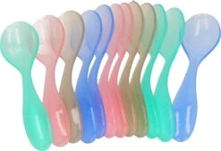 Merkloos 12x Kunststof Eierlepels In Verschillende Kleuren - Herbruikbare Lepels