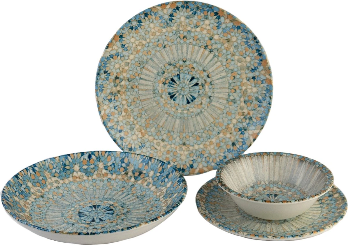 Bonna Serviesset - Luca Mosaic - 24 Delig - 6 Persoons - Porselein 2 Bonna Serviesset - Luca Mosaic - 24 Delig - 6 Persoons - Porselein - Afbeelding 2