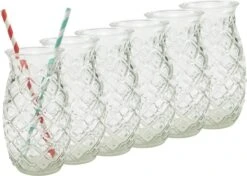 Merkloos Beker - Glas Ananas - 6 Stuks - Zomer - Cocktail -400ml -Barbecue Benodigdheden 1200x857 2